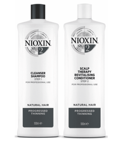 Nioxin System 2 Cleanser Shampoo And Scalp Revitaliser Conditioner 1000ml Duo Pack