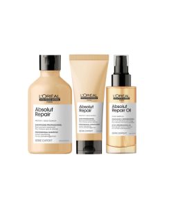 L'OrÃ©al Professionnel Serie Expert Absolut Repair Shampoo 300ml, Conditioner 200ml & Repair Oil 90ml Trio Pack