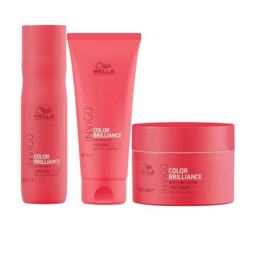Wella Invigo Color Brilliance Shampoo 250ml, Conditioner 200ml & 150ml Mask Trio