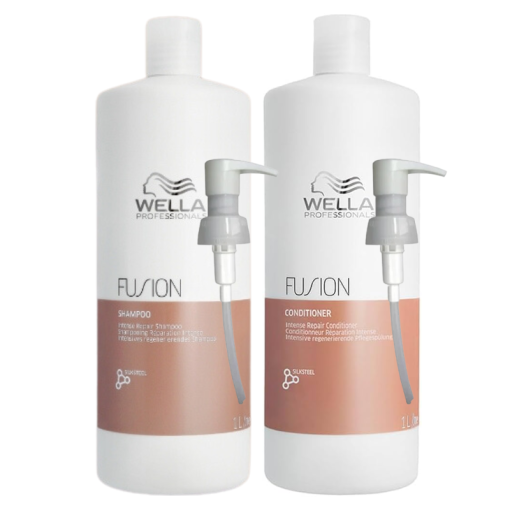 Wella Fusion Intense Repair Shampoo, Conditioner & Pumps 1000ml Pack