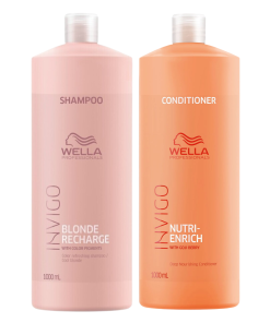 Wella Invigo Blonde Recharge Shampoo & Nutri-Enrich Conditioner 1000ml Duo