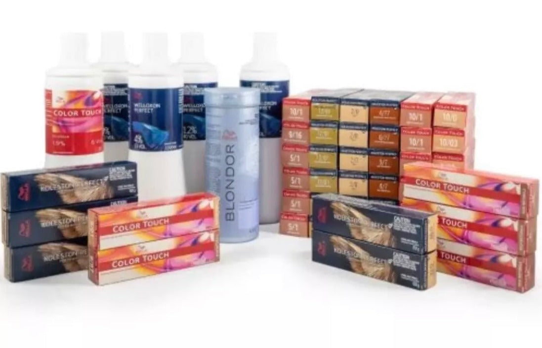 Wella Koleston Perfect Me 46 Colours, 5 Developers & 1 Blondor 400g Powder Set