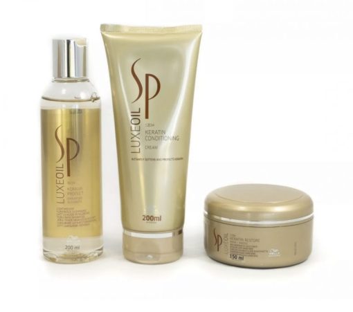 Wella SP LuxeOil Keratin Shampoo, Conditioner 200ml & Keratin Restore Mask 150ml Trio Pack
